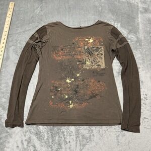 VTG Y2K Womens Authentic Collection Longsleeve Size S Goth Grunge Skater